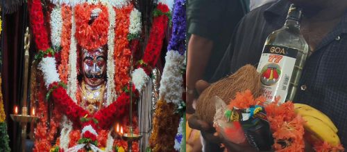 Cigarette aarti to God Khapri.. Sarai Abhishekam!