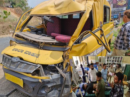accident Those who were in the school vehicle were injured!
