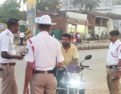Traffic police station in Sirsi Police operation begins!