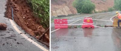 Even though the rain has stopped the damage is still there The specter of a landslide lurks beneath the hill!