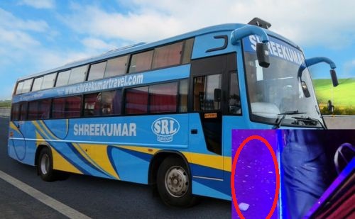 Sirsi-Bengaluru Stone pelted on Srikumar bus!