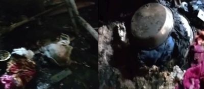 Cylinder explosion House catches fire even during the rainy season