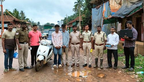 Drugs from Kumta to Sirsi Those who went to grab a helmet found marijuana!