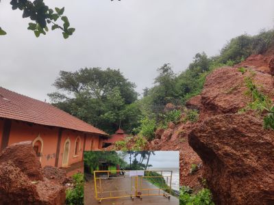 Gokarna Fear of mountain collapse behind Ram temple!